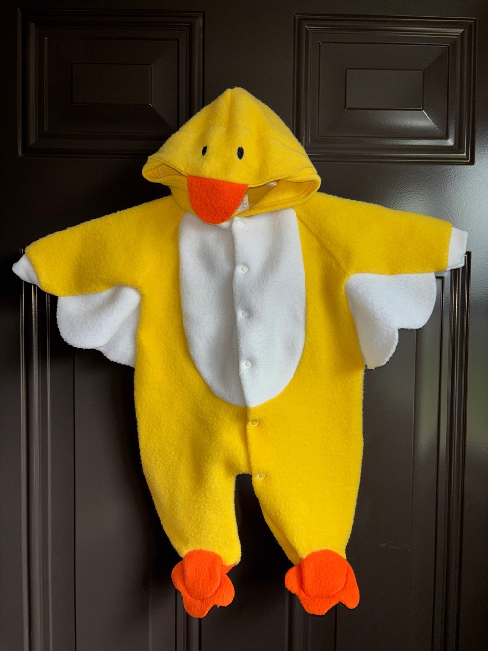 Vintage Babygo Yellow Duckling Fleece Baby Costume with Hood